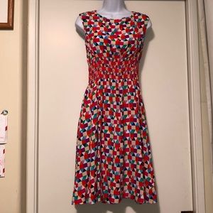Kate Spade,Blaire Tile Print, 💯%Silk, Size 2, EUC